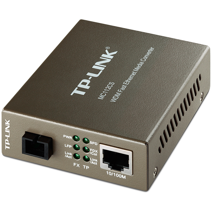   E2E4 Медиаконвертер TP-LINK WDM MC112CS, 1 порт Ethernet 100 Мбит/с, 1 порт SC 100 Мбит/с