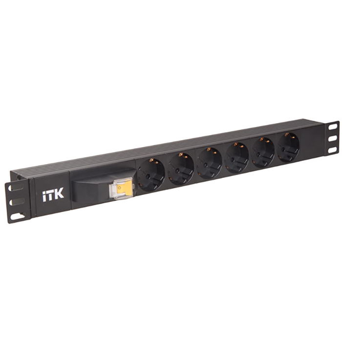 Блок розеток (PDU) ITK, 1U, 10А, черный (PH21-6D3)