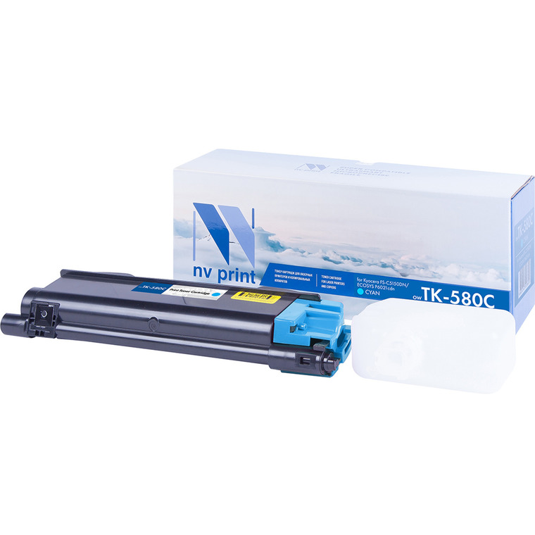 Картридж лазерный NV Print NV-TK580C (TK-580C), голубой, 2800 страниц, совместимый, для Kyocera FS-C5150DN, ECOSYS P6021cdn