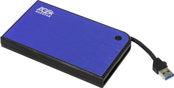 Внешние боксы и адаптеры  E2E4 Внешний бокс AgeStar 1x 2.5 USB 3.0, синий (3UB2A14)