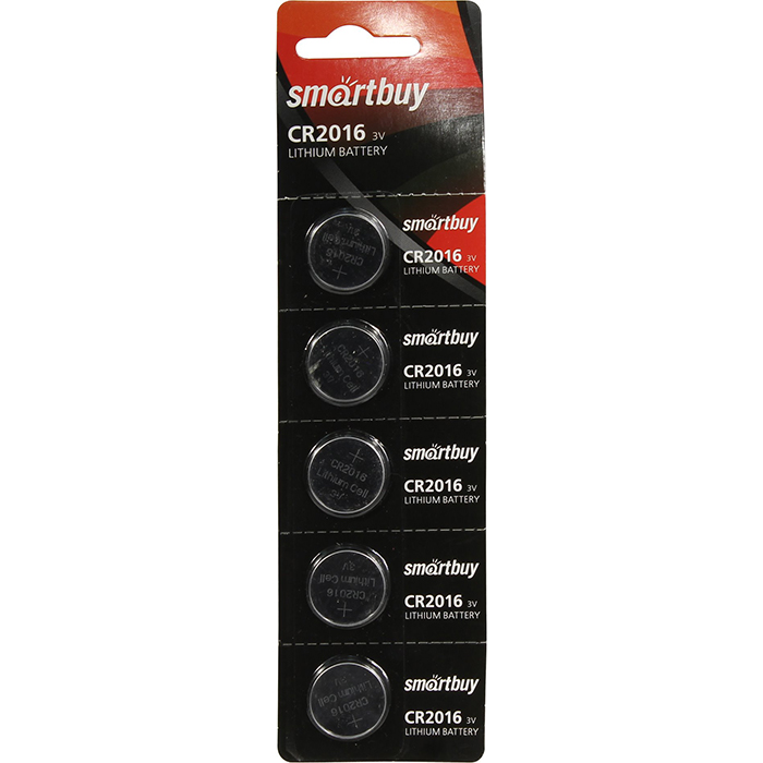 Элементы питания Батарея Smartbuy CR2016-5, 3V 5шт