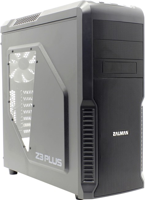 Корпус Zalman Z3 Plus, ATX, Midi-Tower, USB 3.0, черный, Без БП