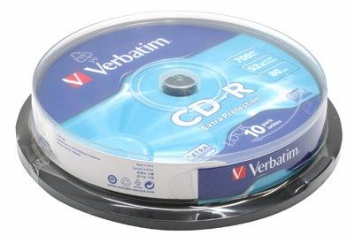 Диск Verbatim CD-R, 700Mb, 52x, Cake Box, 10 шт, DataLife