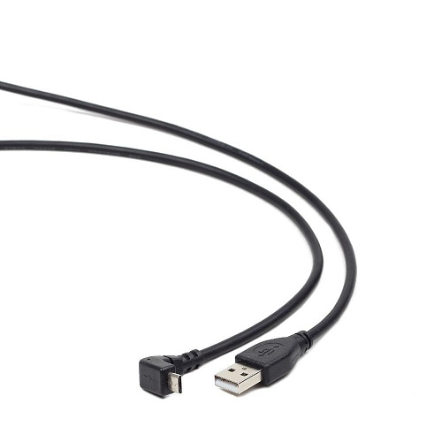 Кабель USB 2.0 AM-microBM 5P Gembird/Cablexpert Pro, 1.8m, угловой, экран, черный (CCP-mUSB2-AMBM90-6)