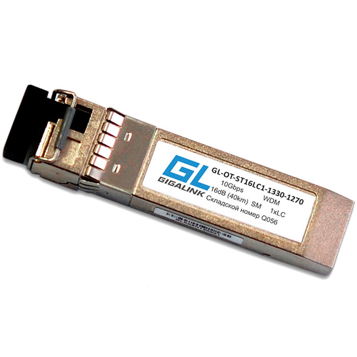 Модуль SFP+ Nikomax (Gigalink), 40 км, LC, Tx:1330 нм, Rx:1270 нм, 10 Гбит/с, SM, WDM, DDM (GL-OT-ST16LC1-1330-1270)