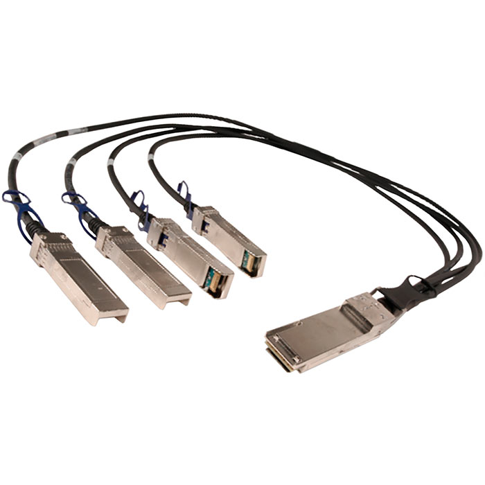 Кабель DAC SNR, QSFP+-4xSFP+, 40 Гбит/с, 1м, черный (SNR-QSFP-40G-4xSFP+DAC-1)