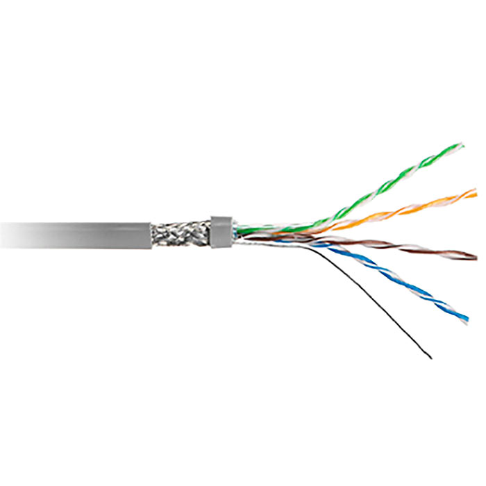 Витая пара SFTP кат.5e, 4 пары, CU, 305м., внутренний, одножильный, серый, LC (LC SFTP-4864.05E.0B)