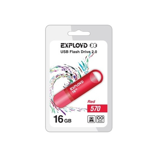 Флешка 16Gb USB 2.0 EXPLOYD 570, красный (EX-16GB-570-Red)