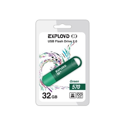 Флешка 32Gb USB 2.0 EXPLOYD 570, зеленый (EX-32GB-570-Green)