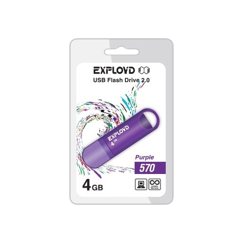 Флешка 4Gb USB 2.0 EXPLOYD 570, пурпурный (EX-4GB-570-Purple)