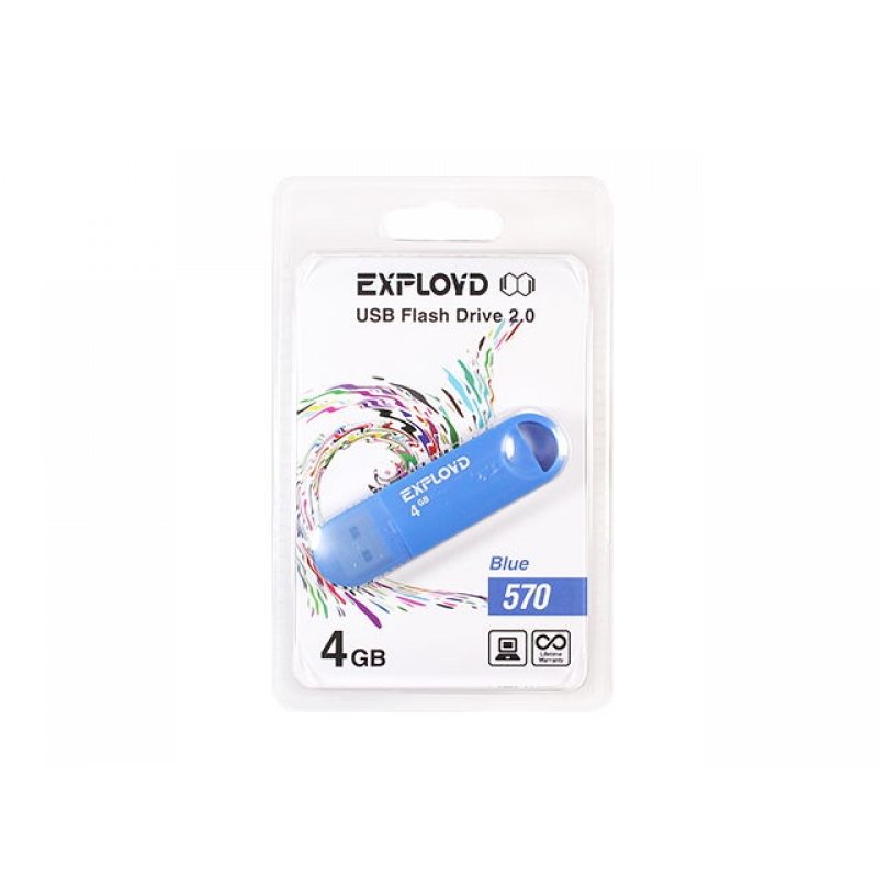 Флешка 4Gb USB 2.0 EXPLOYD 570, синий (EX-4GB-570-Blue)