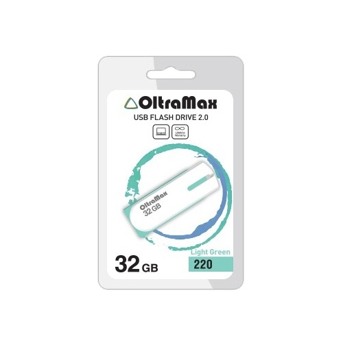 Флешка 32Gb USB 2.0 OltraMax 220, салатовый (OM-32GB-220-Light Gr)
