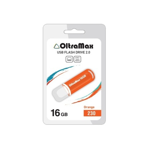 Флешка 16Gb USB 2.0 OltraMax 230, оранжевый (OM-16GB-230-Orange)