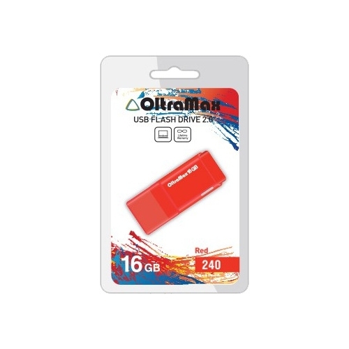 Флешка 16Gb USB 2.0 OltraMax 240, красный (OM-16GB-240-Red)