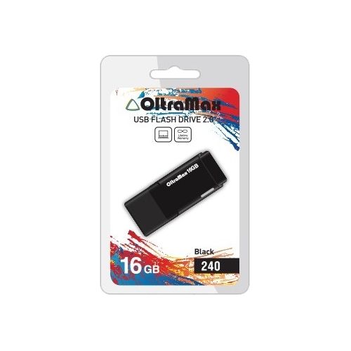 Флешка 16Gb USB 2.0 OltraMax 240, черный (OM-16GB-240-Black)