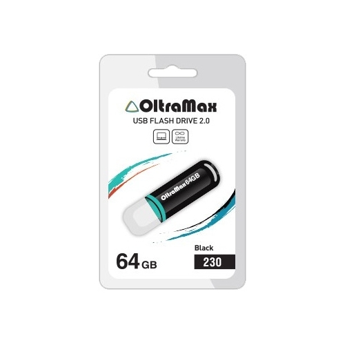 Флешка 64Gb USB 2.0 OltraMax 230, черный (OM-64GB-230-Black)