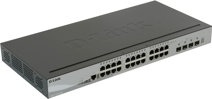 Коммутатор D-link DGS-1510-28, управляемый, кол-во портов: 24x1 Гбит/с, кол-во SFP/uplink: SFP+ 4x10 Гбит/с, установка в стойку (DGS-1510-28X/A1A)