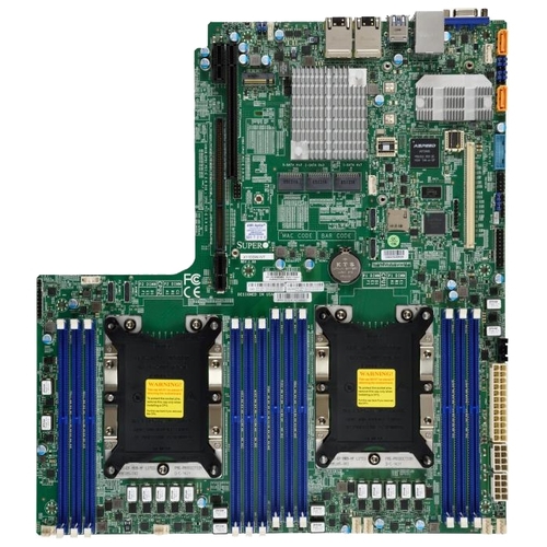 Материнская плата Supermicro X11DDW-NT, 2xSocket3647, iC622, 12xDDR4, 2PCI-Ex16, 1xM.2-PCI-E, 14SATA3 RAID 0/1/5/10, 2x10GLAN, 6xUSB 3.0, VGA, Proprietary, Retail (MBD-X11DDW-NT-O)