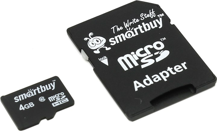   E2E4 Карта памяти 4Gb microSDHC SmartBuy Class 10 + адаптер