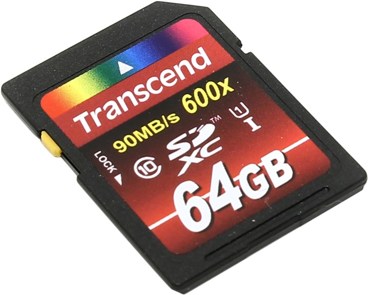 Карта памяти 64Gb SDXC Transcend Class 10 UHS-I U1