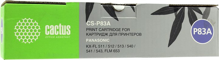 Картридж лазерный Cactus CS-P83A (KX-FA83A/E/A7), черный, 2500 страниц, совместимый, для Panasonic KX-FLM653RU, KX-FLM663RU, KX-FL513RU, KX-FL543RU