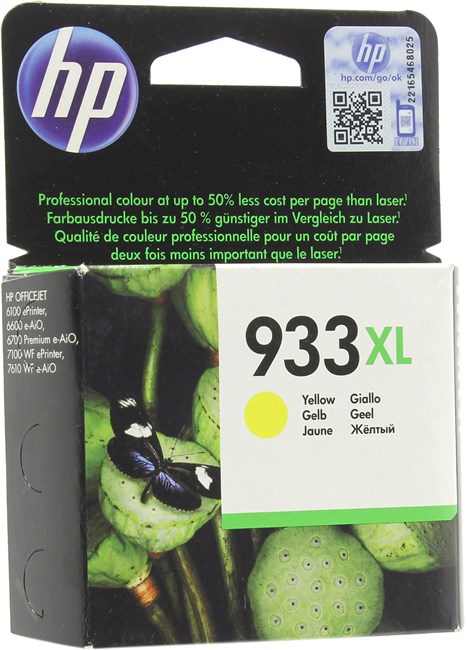 Картридж струйный HP 933XL (CN056AE), желтый, оригинальный, ресурс 825 страниц для HP HP Officejet 6100 / 6700 / 7510 / 7612 / 7110