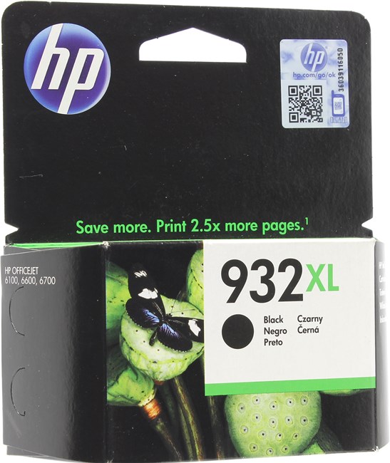 Картридж струйный HP 932XL (CN053AE), черный, оригинальный, ресурс 1000 страниц, для HP Officejet 6100 / 6600 / 6700 / 7510 / 7612 / 7110