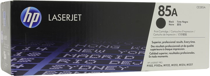 Картридж лазерный HP 85A/CE285A, черный, 1600 страниц, оригинальный для HP LaserJet Pro M1132 / M1212nf / M1217nfw / P1102 / P1102w / P1214nfh / M1132s
