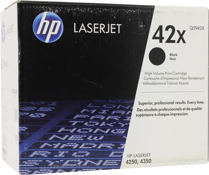 Картридж лазерный HP 42X/Q5942X, черный, 20000 страниц, оригинальный для LaserJet 4250dtnsl / 4250 / 4250dtn / 4250n / 4250tn / 4350 / 4350dtn / 4350dtnsl / 4350n / 4350tn