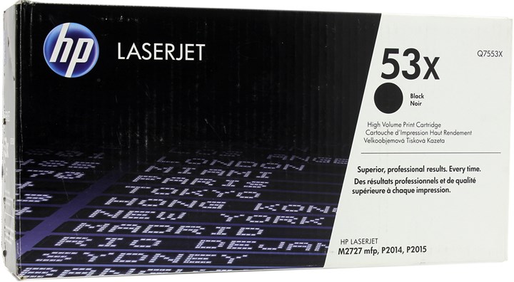 Картридж лазерный HP 53X/Q7553X, черный, 7000 страниц, оригинальный для HP LaserJet M2727nf / M2727nfs / P2014 / P2015 / P2015dn / P2015n / P2015x