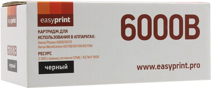 Картридж лазерный EasyPrint LX-6000B (106R01634), черный, 2000 страниц, совместимый, для Xerox Phaser 6000/6010N, WC 6015, с чипом