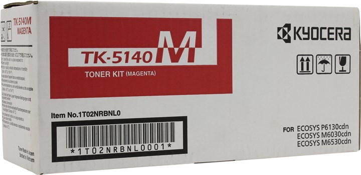 Картридж лазерный Kyocera TK-5140M/1T02NRBNL0, пурпурный, 5000 страниц, оригинальный для Kyocera ECOSYS P6130cdn, ECOSYS M6030cdn, ECOSYS M6530cdn