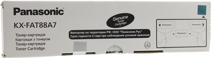 Картридж лазерный Panasonic KX-FAT88А, черный, 2000 страниц, оригинальный для Panasonic KX-FL401 / FL402 / FL403 / FL422 / FLC411 / FLC412 / FLC413 / FL423