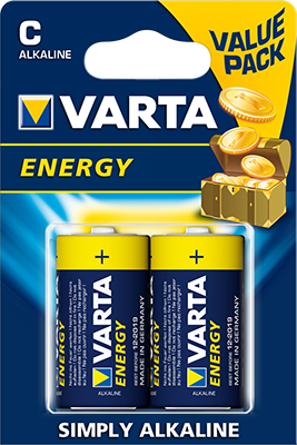 Батарея Varta Energy 4114, C (R14/LR14), 1.5V, 2шт