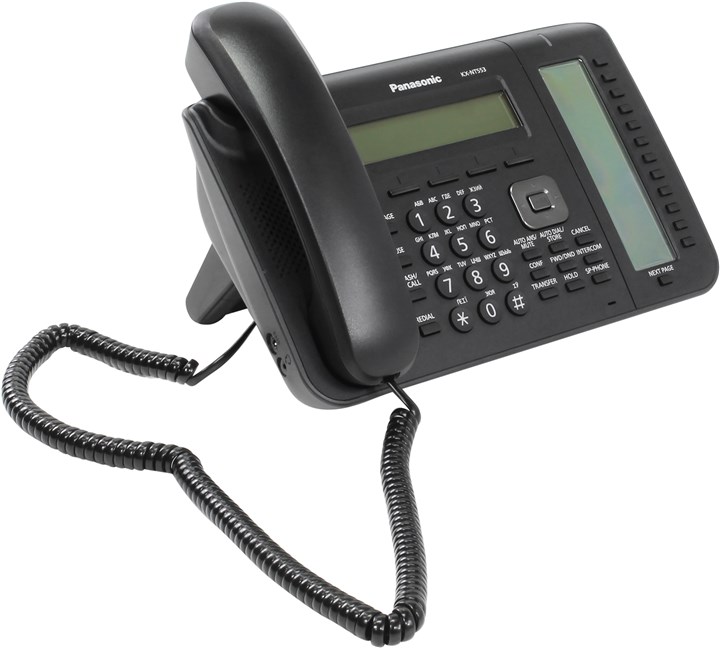 VoIP телефоны VoIP-телефон Panasonic KX-NT553 белый, монохромный дисплей, PoE, черный