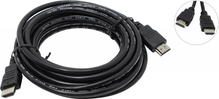 Кабель HDMI(19M)-HDMI(19M) v1.4, 5 м, черный 5bites (APC-005-050)