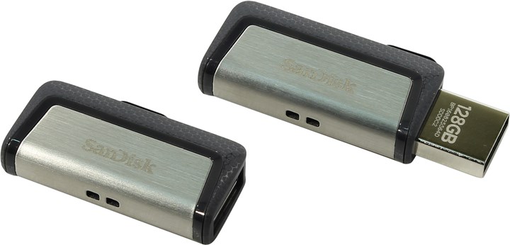 Флешка 128Gb USB 3.1/USB Type-C Sandisk Ultra Dual Drive, черный/серебристый (SDDDC2-128G-G46)