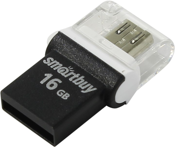 Флешка 16Gb USB 2.0 SmartBuy Pocket Pocket, черный