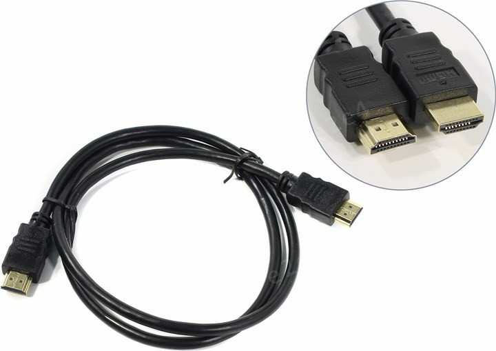 Кабель HDMI(19M)-HDMI(19M) v2.0, 1 м, черный Telecom (TCG200-1M)