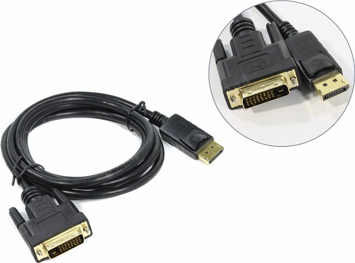 Кабель DisplayPort(20M)-DVI(25M), 1.8 м, черный Telecom