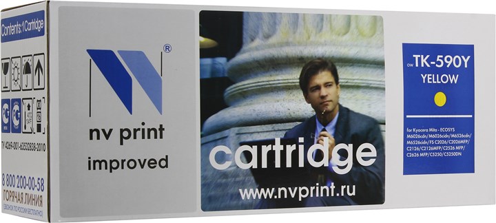 Картридж лазерный NV Print NV-TK590Y (TK-590Y), желтый, 5000 страниц, совместимый, для Kyocera FS-C5250DN, ECOSYS P6026cdn, FS-C2026MFP, FS-C2026MFP+, ECOSYS M6026cdn, FS-C2126MFP, FS-C2126MFP+, ECOSYS M6526cdn, FS-C2526MFP, ECOSYS M6026cidn, FS-C2626MFP, ECOSYS M6526cidn
