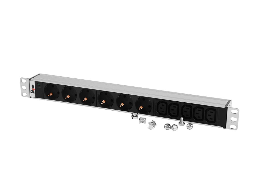 Блок розеток (PDU) Rem R-10-6S-5C13-I-440-Z, 1U, кол-во розеток:11 (6xЕвро/5xC13), 10А, черный/серебристый (30112226906)