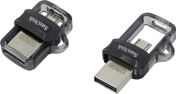 Флешка 128Gb USB 3.0/microUSB Sandisk Ultra Dual Drive m3.0, серый (SDDD3-128G-G46)