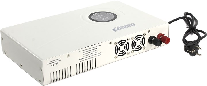 ИБП Powerman Smart 800 INV, 800 VA, 480 Вт, EURO, розеток - 2 (без аккумуляторов)