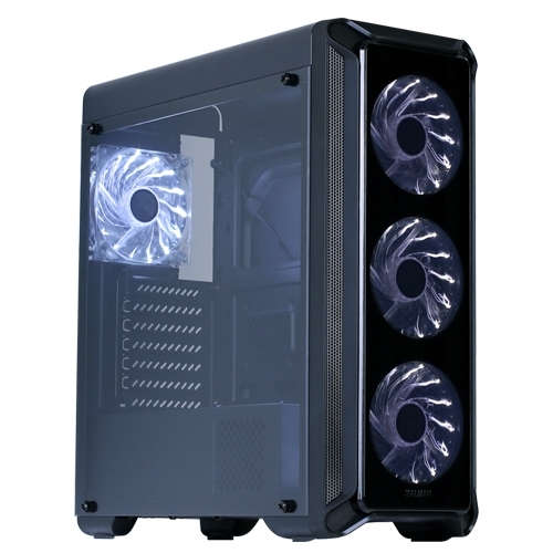 Корпус Zalman i3 Edge, ATX, Midi-Tower, белая подсветка, черный, без БП