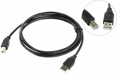 Кабель USB(Am)-USB(Bm), 1.8 м, черный, TV-COM (USB100G-1.8M)