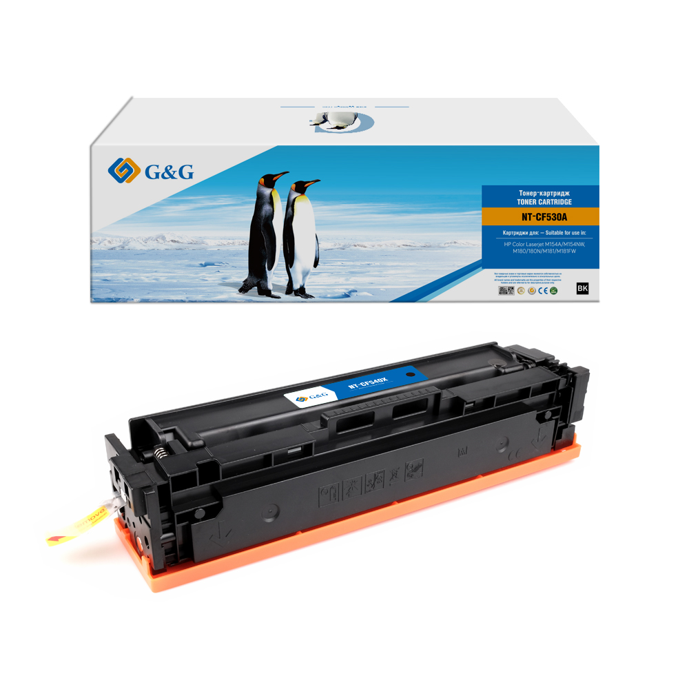 Картридж лазерный G&G GG-CF530A/NT-CF530A (205A/CF530A), черный, 1100 страниц, совместимый для LaserJet Color M154A/NW, M180/180N, M181/181FW