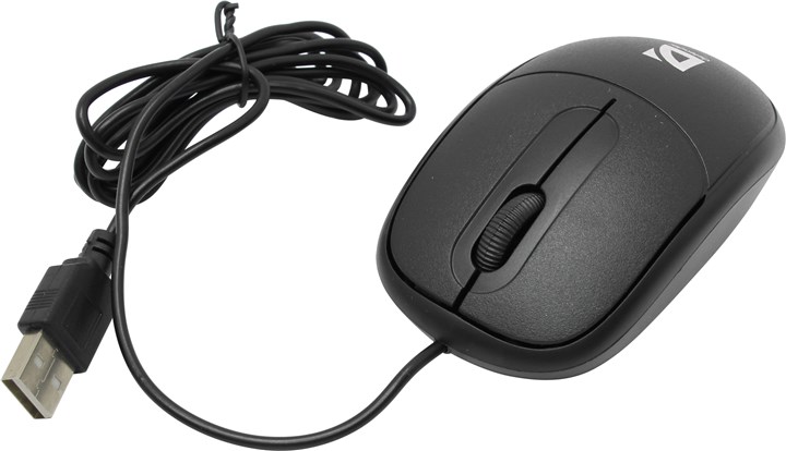  Мышь проводная Defender Datum MS-980, 1000dpi, оптическая светодиодная, USB, черный (52980)