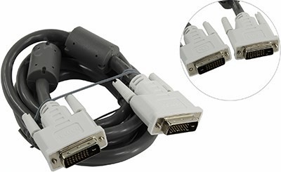 Кабель DVI-D(M)-DVI-D(M), 1.8 м, серый Hama