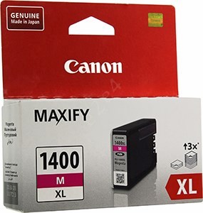  Картридж струйный Canon PGI-1400XL M (9203B001), пурпурный, оригинальный, ресурс 780 страниц, для Canon MAXIFY-MB2040 / MB2340